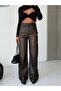 Brown Leather-Look High Waist Wide Leg Pants - 6