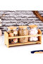 4 Piece Small Glass Spice Set with Bench Stand - 2