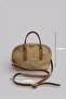 Alin Extra Light Soft Rope Genuine Leather Detailed Straw Women's Hand and Shoulder Bag - 5