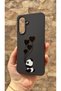 Samsung Galaxy A56 Compatible Heart Panda Patterned Silicone Shock-Absorbing Classic Protective Rubber Case - 4