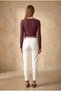Burgundy V-Neck Long Sleeve Women's Blouse Ottilie - 4