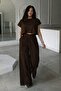 Women's Tshirt Trouser Set Stylish Top-Bottom Set with Elastic Waist - 2