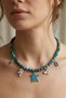 Turquoise Alaçati Glass Bead Eye Charm Necklace