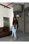 Long Denim Skirt with Slit Front Pockets - 3