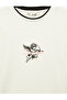 Slim Fit Ribbed Short Sleeve Crew Neck Angel Print T-Shirt - 5