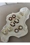 Oval Pearl Detailed Trendy Earrings - 3