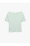 Bürümcük Fabric Slim Fit Short Sleeve Boat Neck Crop T-Shirt - 5