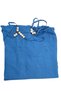 Women's Indigo Blue Halter Neck Seersucker Maxi Lace-Up Long Slim Summer Dress with Straps and Beading Loose Fit - 4