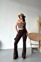 Women's Pensli Flared Jeans Trousers Brown 7021-78 - 4