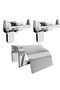 Krom Lux 2-Piece Bathroom Set with Cover, Toilet Paper Holder, Robe Hanger