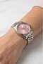 Oria Calendar Detailed Pink Dial Gray Strap Women's Wristwatch - 2