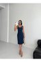 Women's Strappy Zipper Detailed Midi Dress Plain Dark Ri̇ns 3051-26 - 4