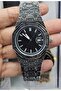 Vintage Patterned Men's Wristwatch-Silver Case Black Dial with Calendar-Stylish Quartz Watch
