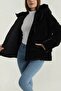 Women's Hooded Puffer Jacket Black 22444