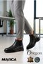 ®   I 100-101 Montra Casual Zippered Black 100% Genuine Leather 4 Season Men's Boots Chelsea Shoes - 2