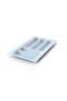 Kitchen Drawer White Modular Cutlery Holder 29cm X 48cm (Sides and Height Can Be Cut 4cm)