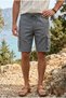 Men's Cargo Pocket Elastic Waist Comfort Fit Cotton Flexible Sis Blue Shorts - 2