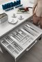 Kitchen Drawer Cutlery 74cm X 48cm Can Be Cut from Sides and Height 4cm, White