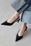 Levina Women's Fabric Heeled Shoes Black