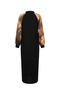 Garnili Patterned Hijab Dress 2217-02 Black Brown - 7