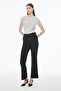 Fiors regular fit standard length flare leg black women's trousers