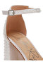 Women Pearls Embellished Satin Sandals in Off White - 4