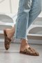 Women's Mink Buckle Detailed Genuine Suede Leather Very Soft Insole Casual Women's Slippers / Sandals - 3
