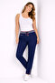 Women's Plus Size Laci, Ankle Length, Ribbed Detailed Waist, Front Decorative Pocket, Bengaline Fabric Trousers 65N39456 - 5