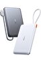 PebbleLink Power Bank With Built-in USB-C Cable,10,000mAh, 22.5W iPhone, Android, Grey (No-Wireless) - 2