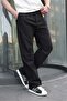 Comfortable Cut Men's Black Trousers with Leg Detail 6532 - 7
