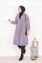 Herringbone Patterned Coat Lilac - 4