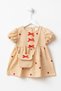 Baby Girl Dress Summer Dress with Bag, Bow Detail, Heart Embroidery, Yellow - 2