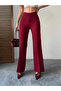 Hidden Zipper Pants - Burgundy - 4