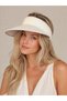 Straw Ecru Visor Hat with Wide Brim and Open Top - Golf Tennis Summer Beach Premium - 5