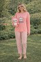 Women's Single Jersey Labubu Printed Long Sleeve Pajama Set - 2