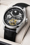 Leather Cord Automatic Mechanism Men's Wristwatch, Black with Bracelet Gift Sdslz010 - 2