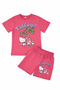 Girl's Printed Shorts Set, Slim Fit Cotton Summer T-Shirt and Shorts 2-Piece Set - 2