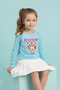 Girl's Aslan Printed Long Sleeve Slim S Single Jersey Tshirt - 31586 - Turquoise - 2