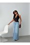 Women's 100% Cotton High Waist Slit Long Jean Skirt - 5