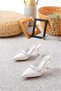 Women's White Patent Leather Strappy Open Back Pointed Toe 7 cm Thin Heel Stiletto Evening Dress Heeled Shoes Bridal Shoes 2000 - 3