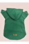 Hooded Sweatshirt Dog And Cat Outfit Plain Green Size Xs - 2