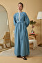 Lace Rib Detailed Dress Blue - 7