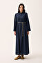 İmge Linen Dress Navy Blue - 5