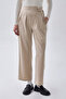Belted Pleated Detail Trousers Stone - 6