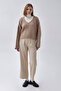 Belted Pleated Detail Trousers Stone