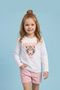 Girl's Aslan Printed Long Sleeve Slim S Single Jersey Tshirt - 31586 - White - 2