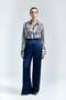 Lisa Belt Detailed Satin Trousers - Navy Blue - 2