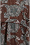 Shawl Patterned Elastic Waist Dress 71287-02 Brown - 4