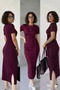 Women's Burgundy Side Tie Dress - 3