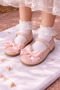 Girls' Stylish Ballet Flats with Bows in Pink Color and Orthopedic Non-Slip Soles - 3